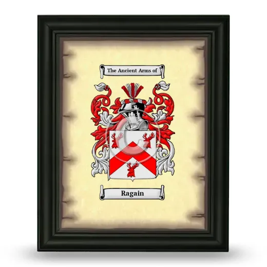 Ragain Coat of Arms Framed - Black