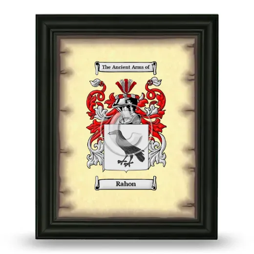 Rahon Coat of Arms Framed - Black