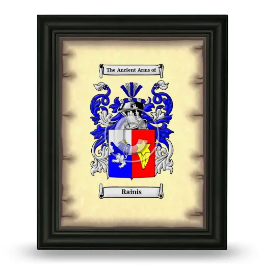 Rainis Coat of Arms Framed - Black