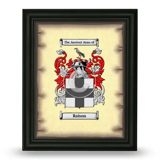 Raison Coat of Arms Framed - Black