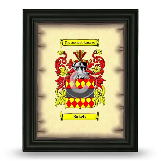 Rakely Coat of Arms Framed - Black