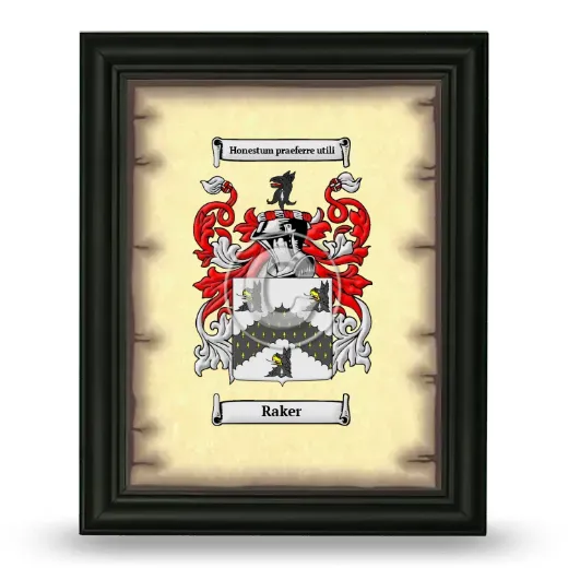 Raker Coat of Arms Framed - Black