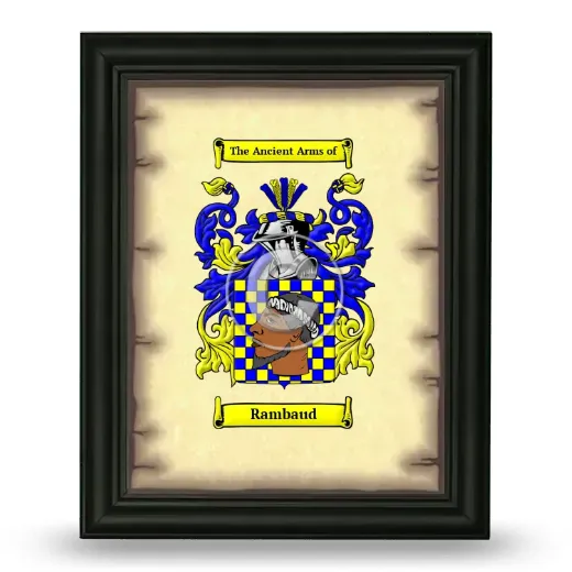 Rambaud Coat of Arms Framed - Black