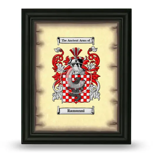 Ramunni Coat of Arms Framed - Black