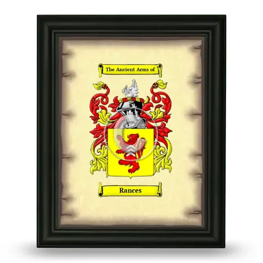 Rances Coat of Arms Framed - Black