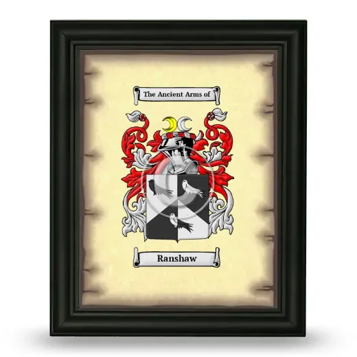 Ranshaw Coat of Arms Framed - Black