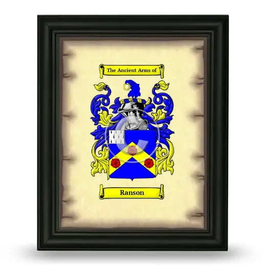 Ranson Coat of Arms Framed - Black