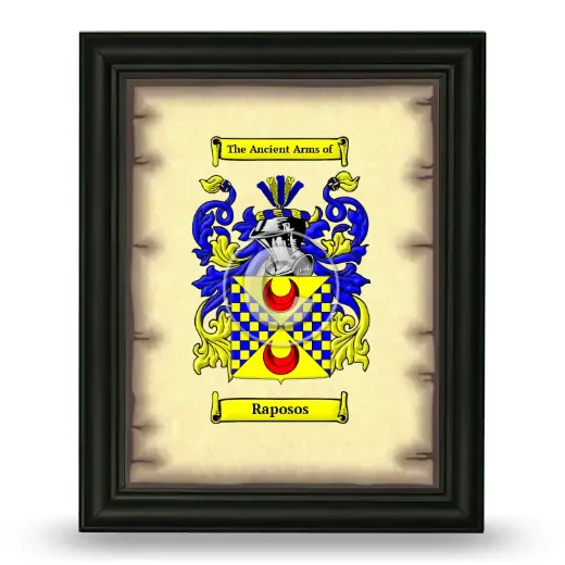 Raposos Coat of Arms Framed - Black
