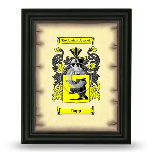 Rapp Coat of Arms Framed - Black