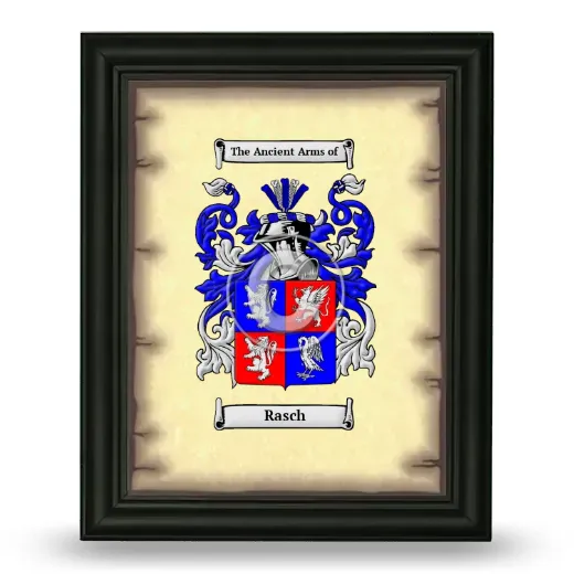 Rasch Coat of Arms Framed - Black