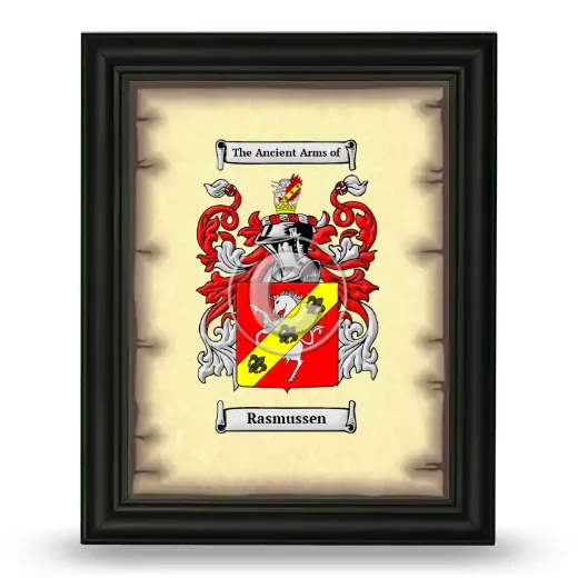 Rasmussen Coat of Arms Framed - Black