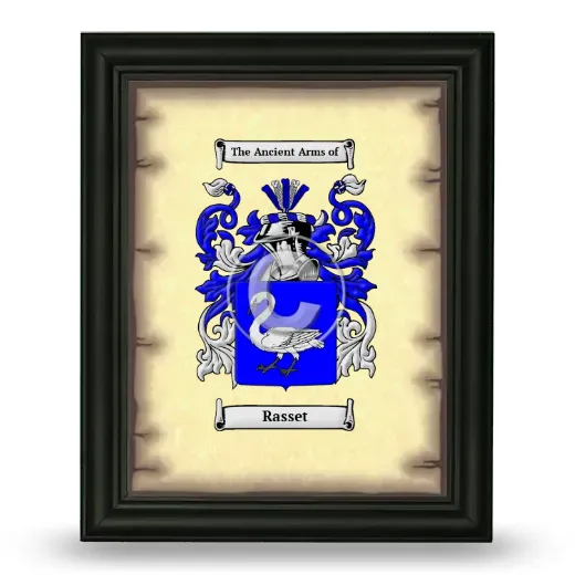 Rasset Coat of Arms Framed - Black
