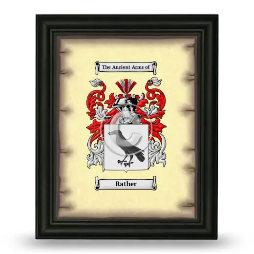 Rather Coat of Arms Framed - Black