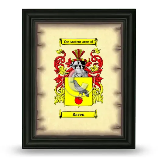 Raven Coat of Arms Framed - Black