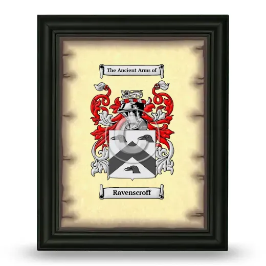 Ravenscroff Coat of Arms Framed - Black