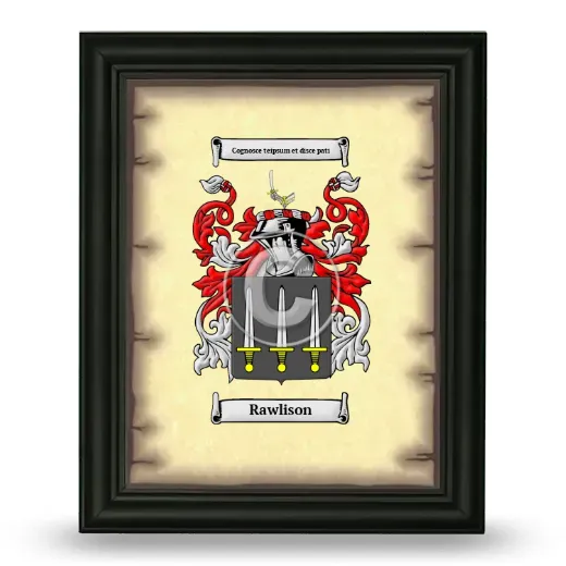 Rawlison Coat of Arms Framed - Black