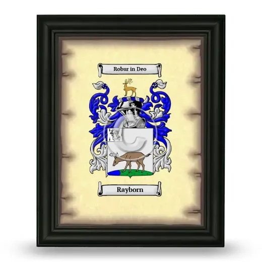 Rayborn Coat of Arms Framed - Black