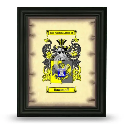 Razumoff Coat of Arms Framed - Black