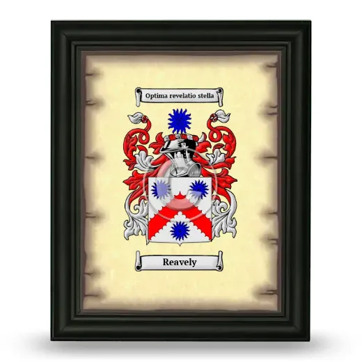 Reavely Coat of Arms Framed - Black