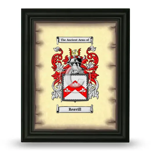 Reavill Coat of Arms Framed - Black