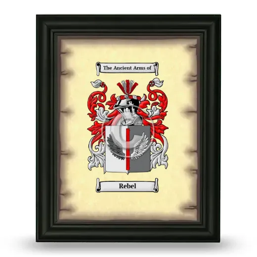 Rebel Coat of Arms Framed - Black