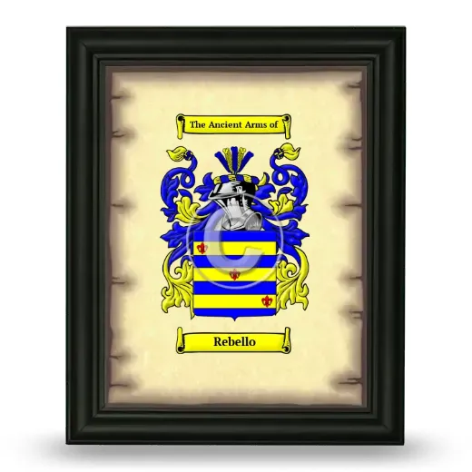 Rebello Coat of Arms Framed - Black