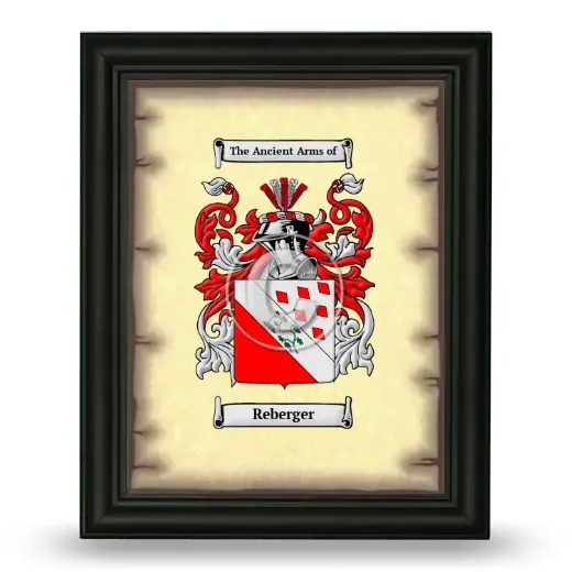 Reberger Coat of Arms Framed - Black