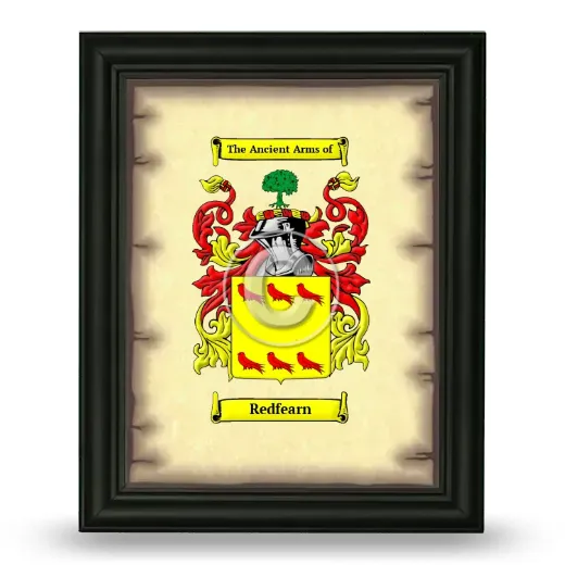 Redfearn Coat of Arms Framed - Black