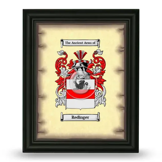 Redinger Coat of Arms Framed - Black