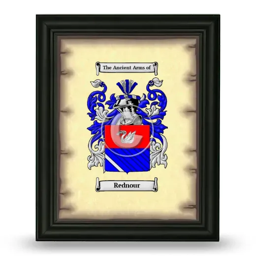 Rednour Coat of Arms Framed - Black