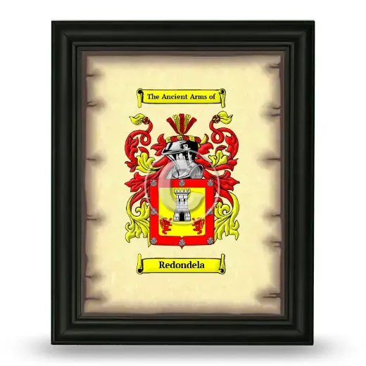 Redondela Coat of Arms Framed - Black