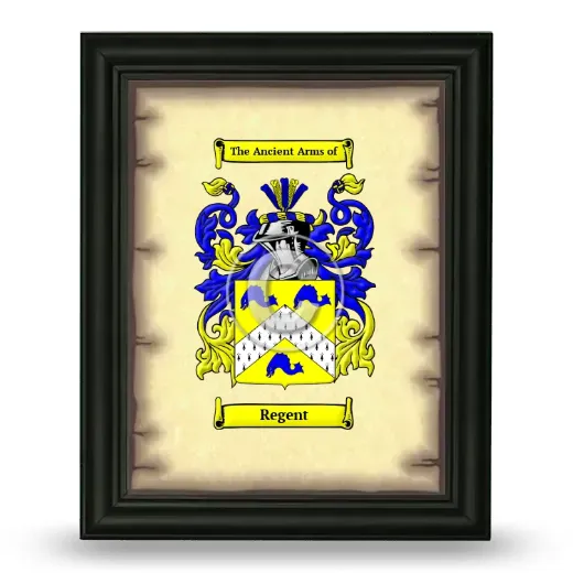 Regent Coat of Arms Framed - Black