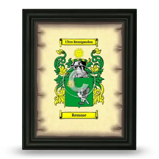 Remme Coat of Arms Framed - Black