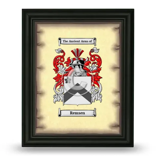 Remsen Coat of Arms Framed - Black