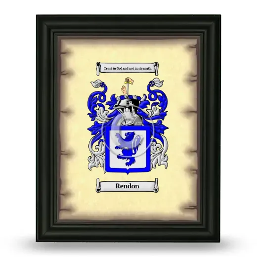 Rendon Coat of Arms Framed - Black