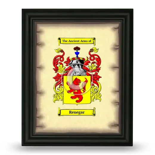 Renegar Coat of Arms Framed - Black