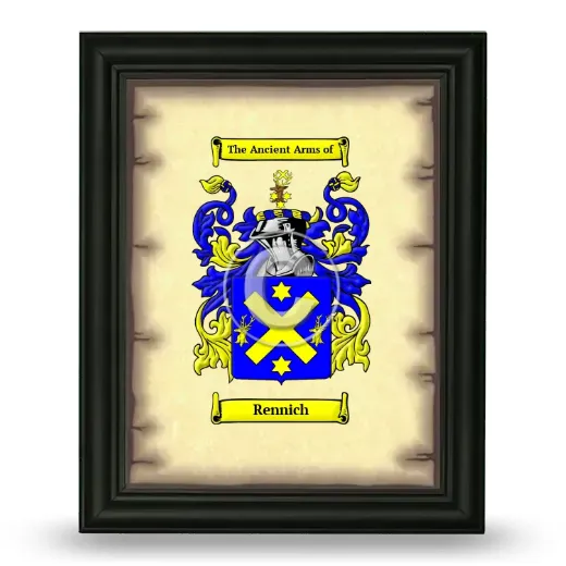 Rennich Coat of Arms Framed - Black