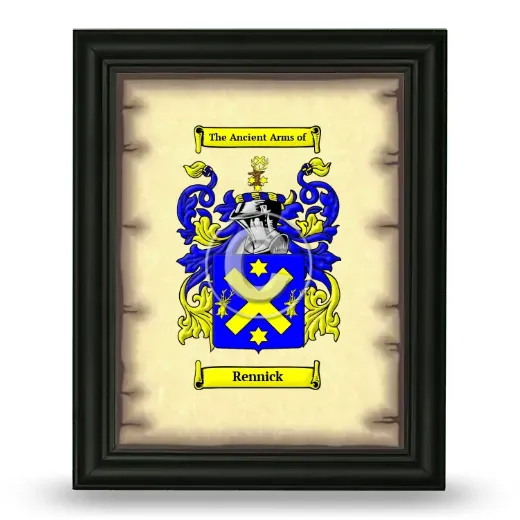 Rennick Coat of Arms Framed - Black