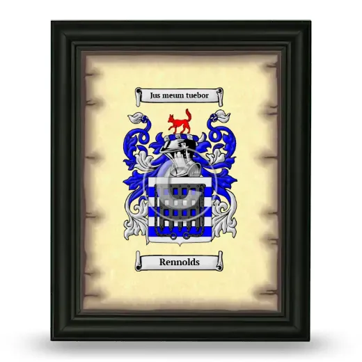 Rennolds Coat of Arms Framed - Black