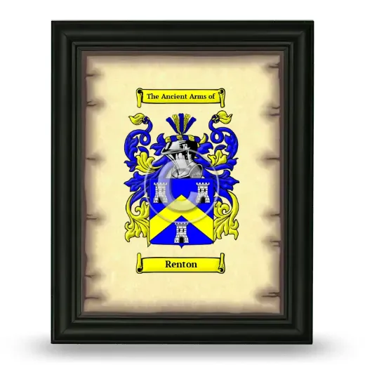 Renton Coat of Arms Framed - Black