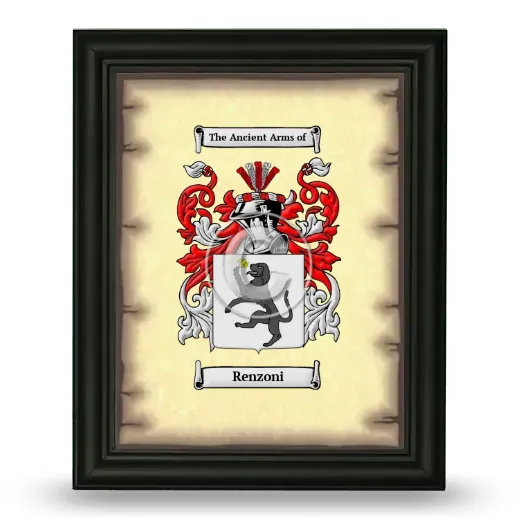 Renzoni Coat of Arms Framed - Black