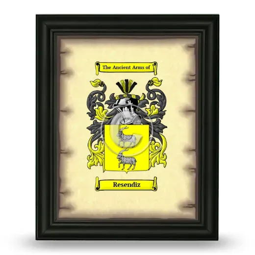 Resendiz Coat of Arms Framed - Black