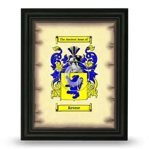Revere Coat of Arms Framed - Black
