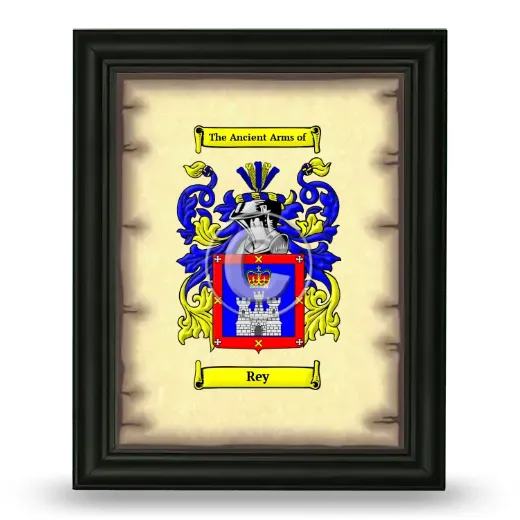 Rey Coat of Arms Framed - Black