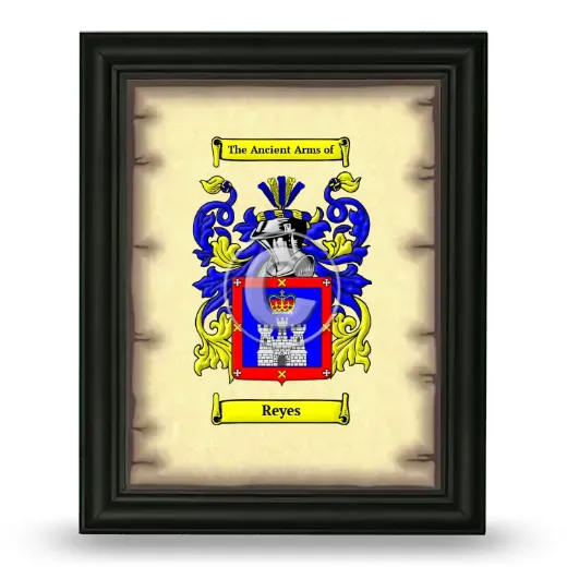 Reyes Coat of Arms Framed - Black