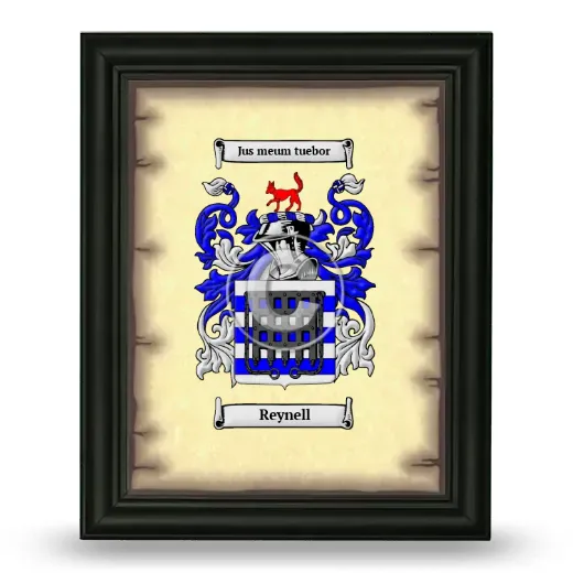 Reynell Coat of Arms Framed - Black