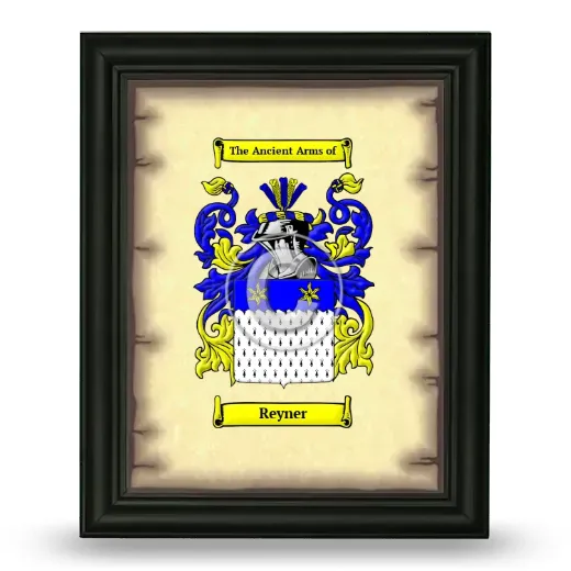 Reyner Coat of Arms Framed - Black