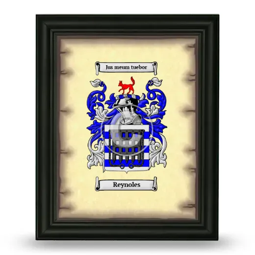 Reynoles Coat of Arms Framed - Black