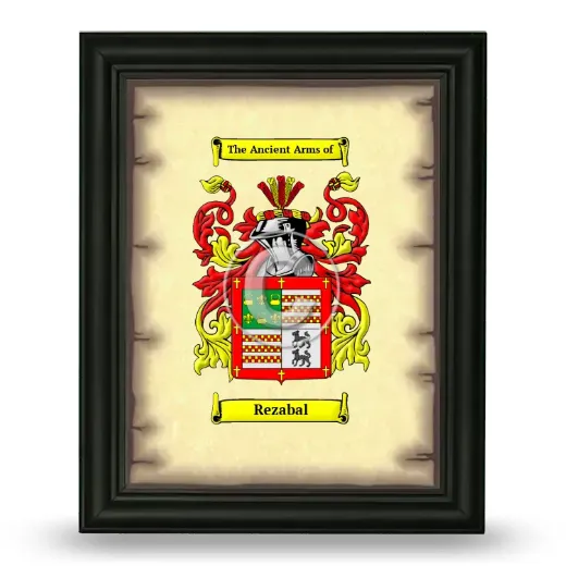 Rezabal Coat of Arms Framed - Black