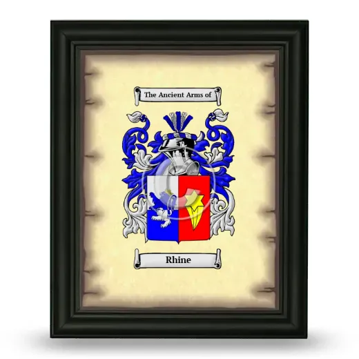 Rhine Coat of Arms Framed - Black